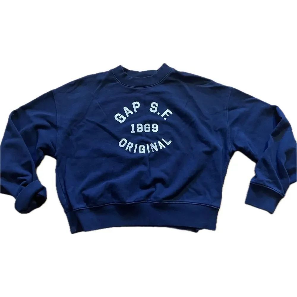 Gap Pull Over Sweater Blue Crewneck Women’s Reg Size L SF 1969 Original